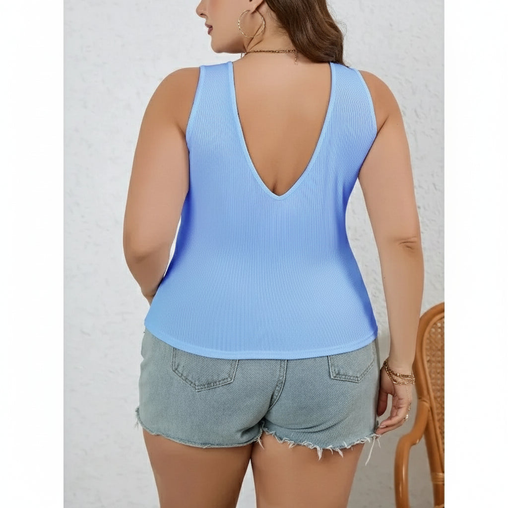 Débardeur décolleté femme grande taille