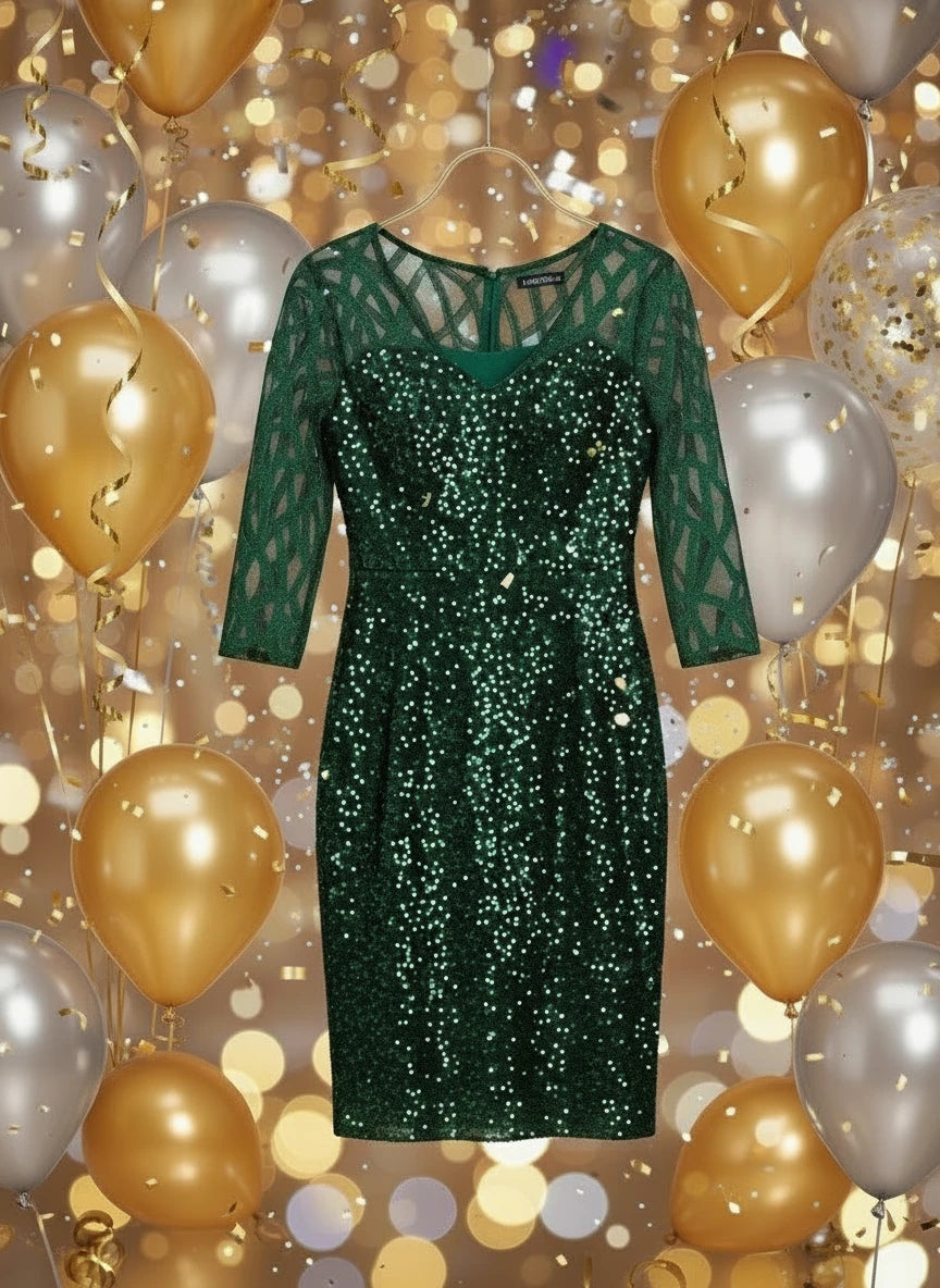 Robe mi-mollet scintillante femme grande taille