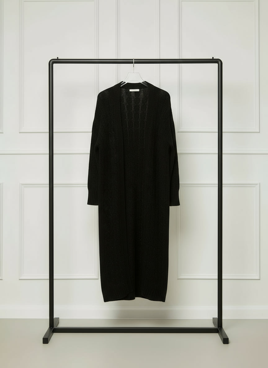 Cardigan long tricoté à poches femme grande taille