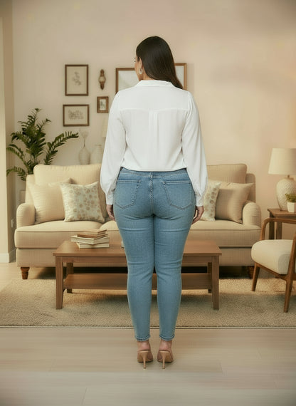 Chemisier à manches lanterne femme grande taille – Élégant et léger