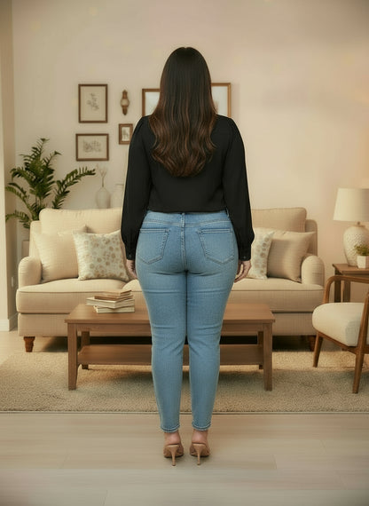 Chemisier à manches lanterne femme grande taille – Élégant et léger