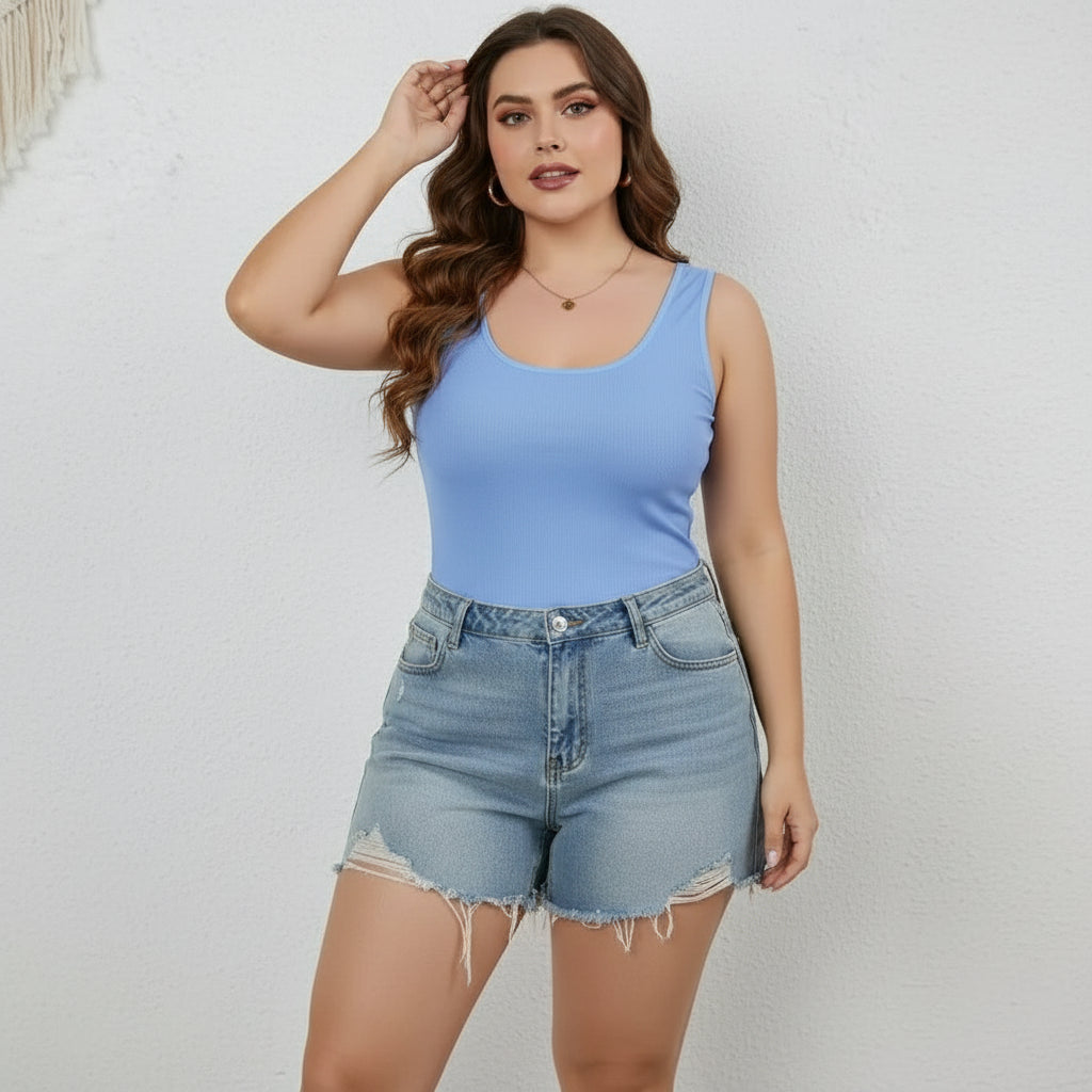 Débardeur décolleté femme grande taille