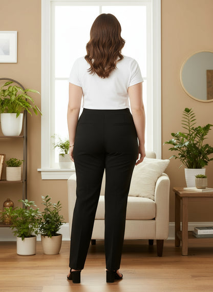 Pantalon cargo grande taille femme à taille élastique