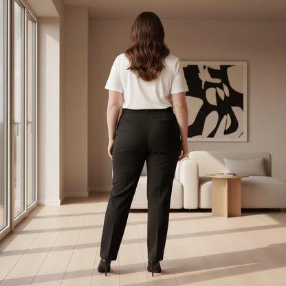 Pantalon élégant évasé plissé pour femmes Grande Taille