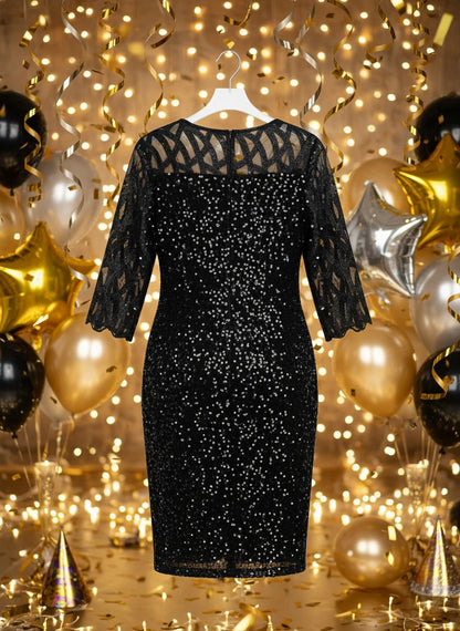 Robe mi-mollet scintillante femme  grande taille