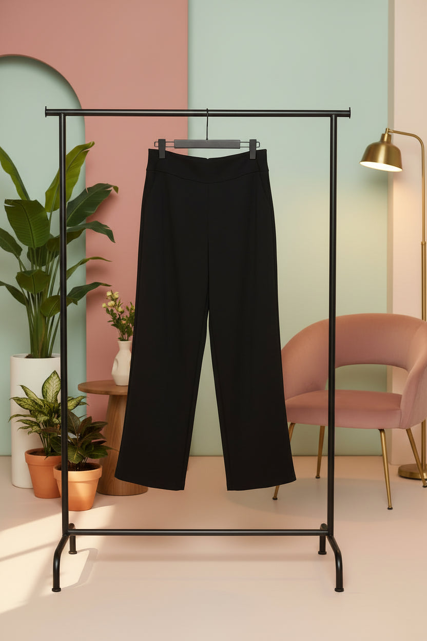 Pantalon décontracté élégant et ample élastique pour femme grande taille
