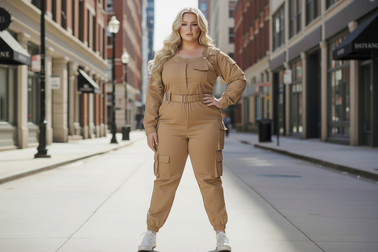 Combinaison cargo grande taille femme