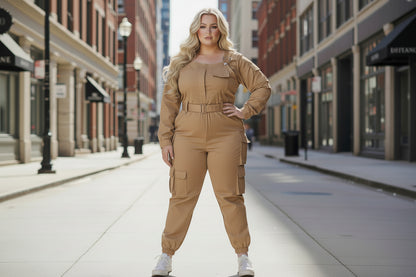 Combinaison cargo grande taille femme