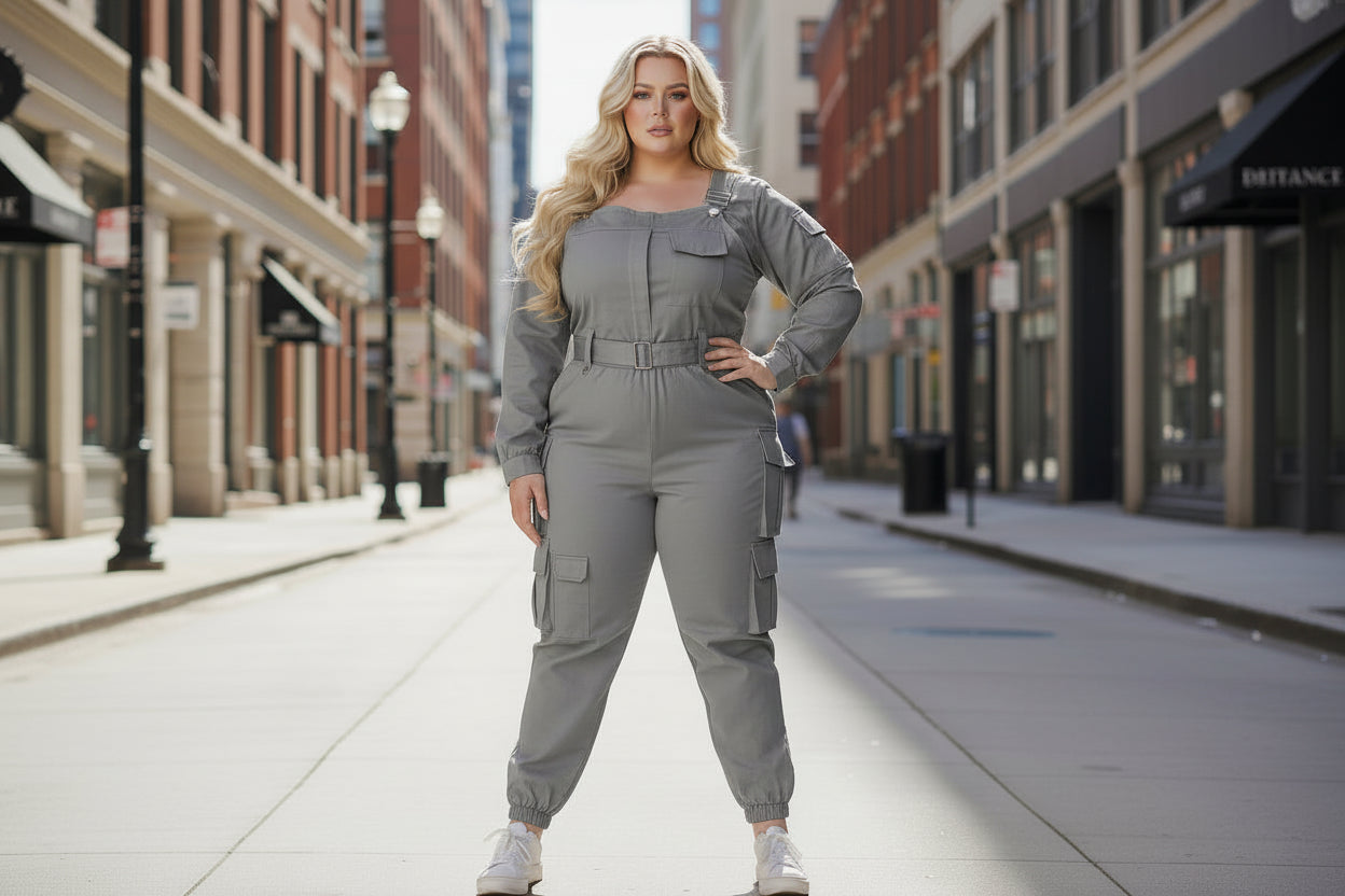 Combinaison cargo grande taille femme