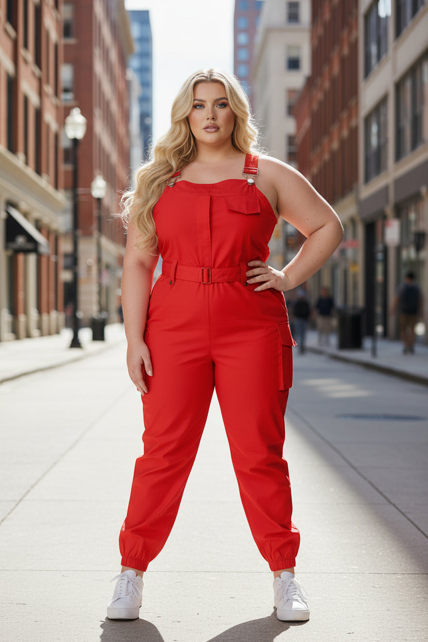 Combinaison cargo grande taille femme