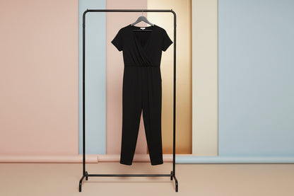 Combinaison élégante noir pour femme grande taille col en V