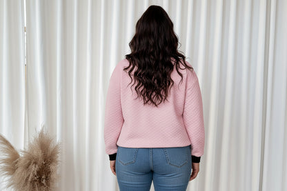 Pull en maille grande taille femme col rond