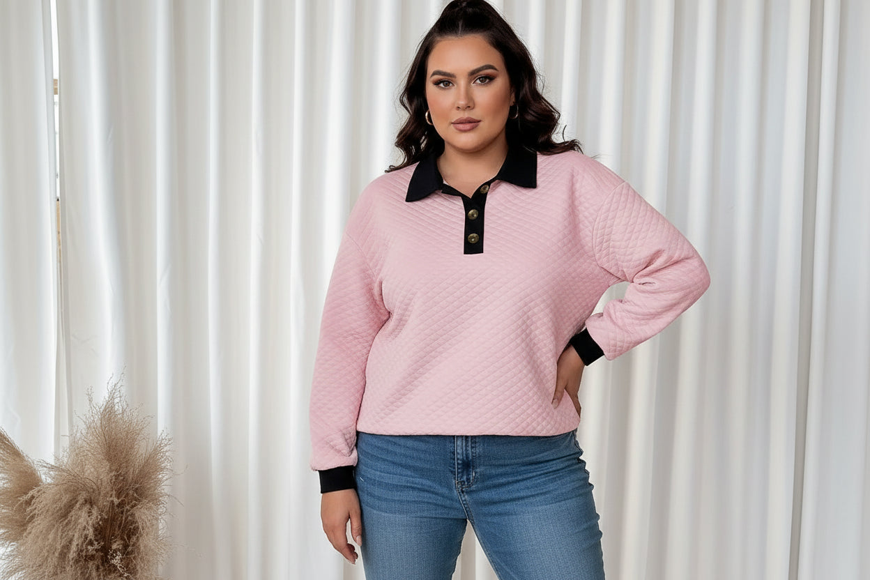 Pull en maille grande taille femme col rond