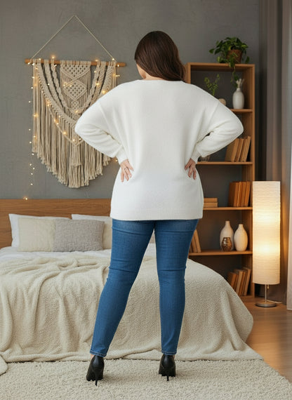 Pull tricoté épais femme grande taille