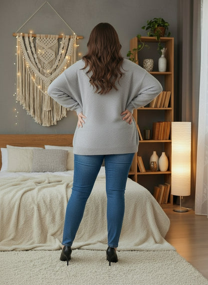 Pull tricoté épais femme grande taille