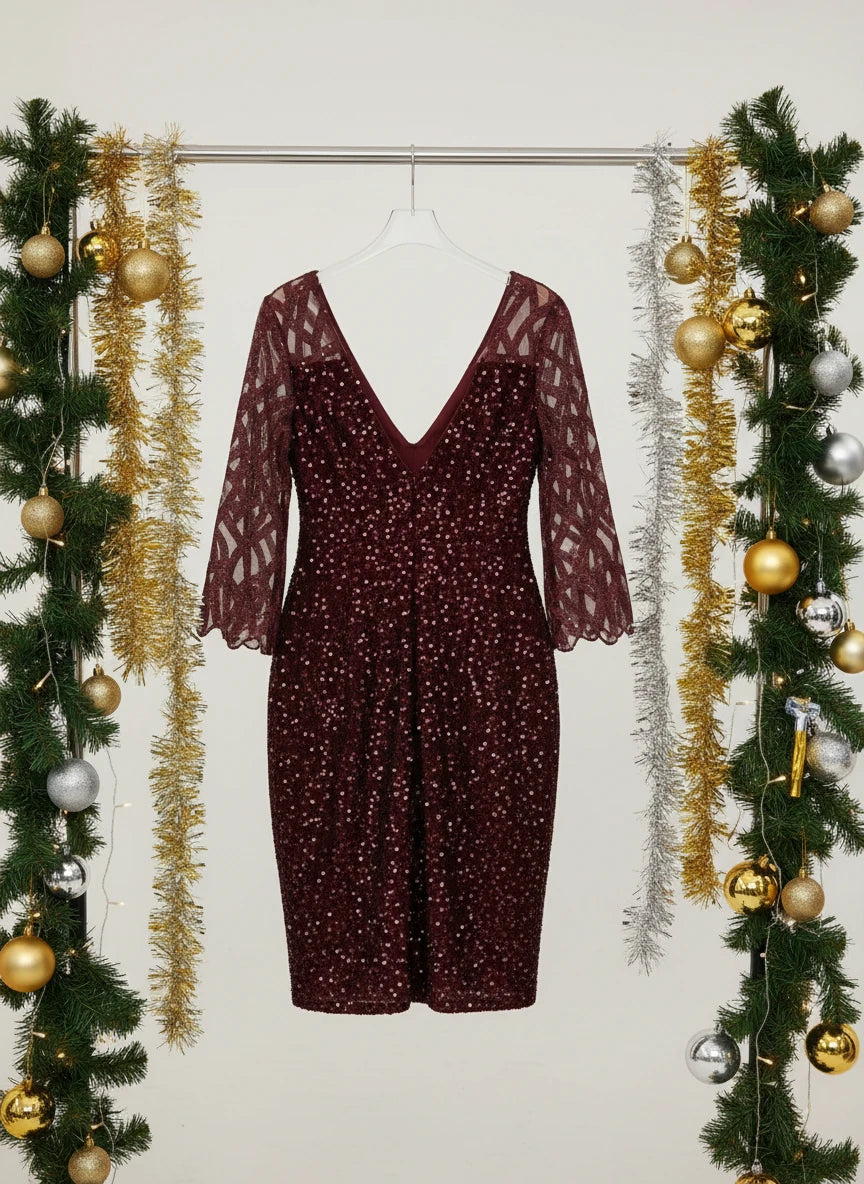 Robe mi-mollet scintillante femme  grande taille