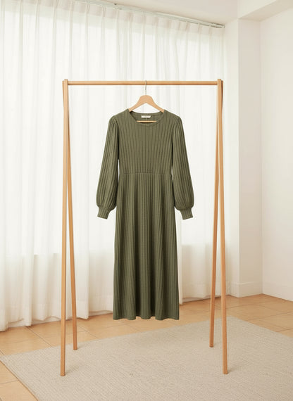 Robe longue à manches lanterne femme grande taille