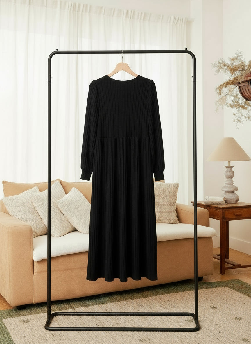 Robe longue à manches lanterne femme grande taille