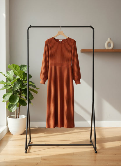 Robe longue à manches lanterne femme grande taille