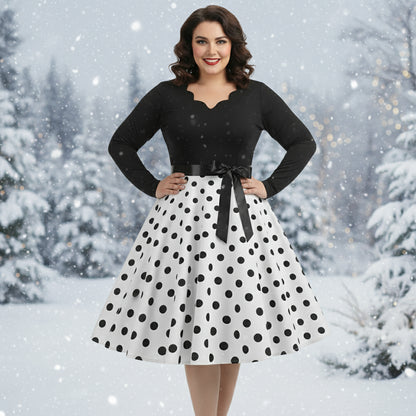 Robe vintage mi long a pois