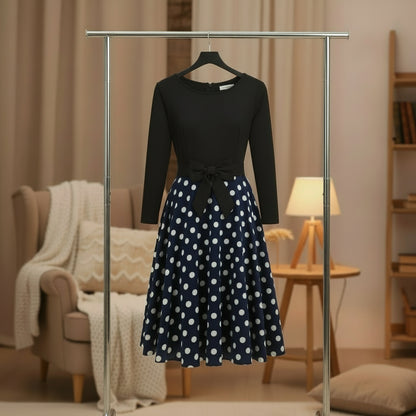 Robe vintage mi long a pois