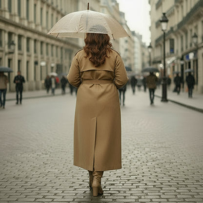 Trench long ceinturé grande taille femme