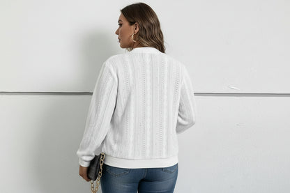 veste blanche à zip grande taille